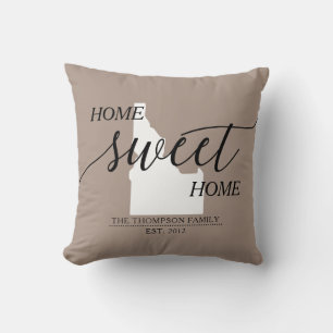 Coussin Home Sweet Home ID État Nom de famille Jeu d'oreil