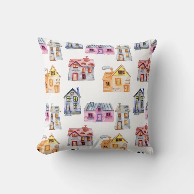 Coussin Home sweet home Maisons mignonnes (Recto)