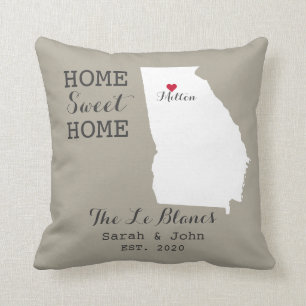 Coussin Home Sweet Home   Milton Georgia Rustic Greige