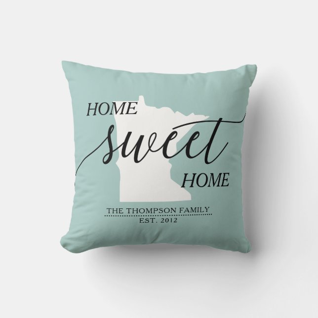 Coussin Home Sweet Home Nom de famille Nom de famille Jeu  (Recto)