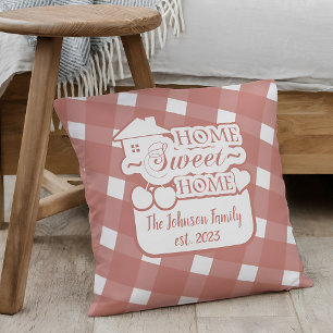 Coussin Home Sweet Home Pale Maroon Famille