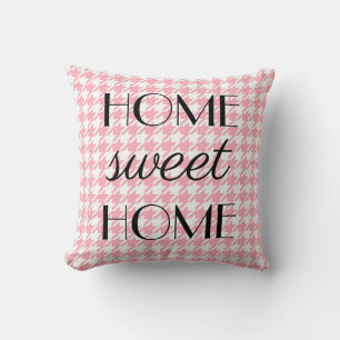 Coussin Home Sweet Home Pastel Pink Pepita Motif