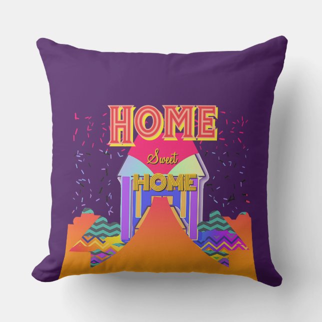 Coussin Home Sweet Home Purple (Recto)