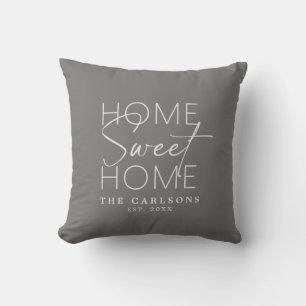 Coussin Home Sweet Home Script moderne personnalisé
