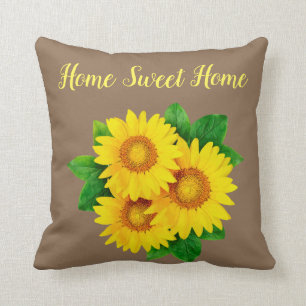 Coussin Home Sweet Home Sunflower