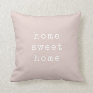 Coussin Home Sweet Home  Texte de la machine à écrire flou