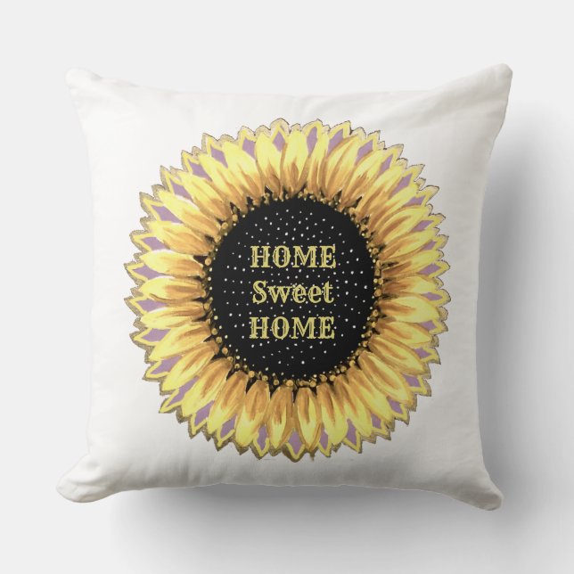 Coussin Home Sweet Home Tournesol (Recto)