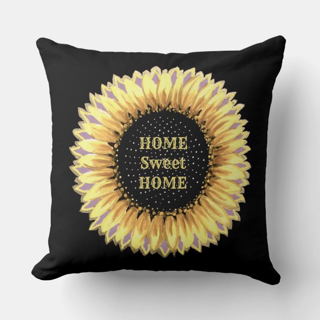 Coussin Home Sweet Home Tournesol (Recto)
