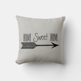 Coussin Home Sweet Home Typographie Avec Flèche
