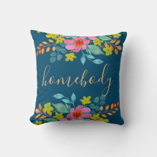 Coussin "Homebody" avec Floraux d'aquarelle moderne sur Tu