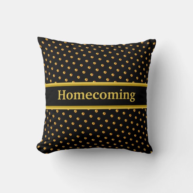 Coussin Homecoming Gold Pois sur Black (Recto)