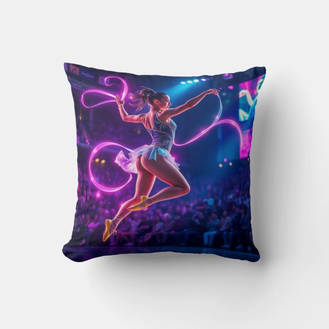 Coussin Hommage à la gymnastique rythmique et néon (Recto)