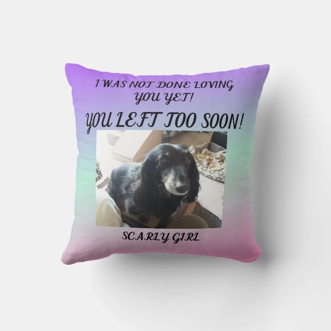 Coussin Hommage au dégradé doux avec photo et message d'am (Verso)