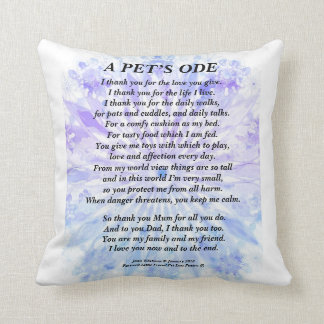 Coussin Hommage aux animaux de compagnie au propriétaire P