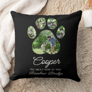 Coussin Hommage de l'Empreinte de patte avec nom de l'anim
