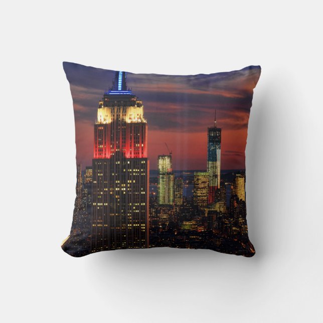 Coussin Hommage en lumière 11 sept., Centre du commerce mo (Recto)