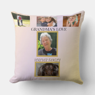 Coussin Hommage familial intemporel à 5 photos