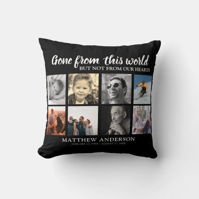 Coussin Hommage Photo Collage Memorial (Recto)