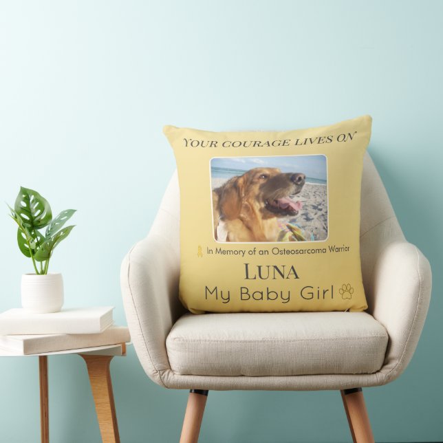 Coussin Hommage Radiant Doré pour l'Ostéosarcome de l'Anim (Chaise)