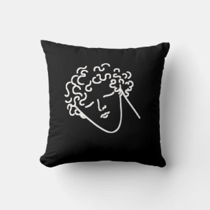 Coussin homme aux cheveux bouclés noir