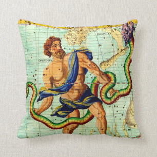 Coussin Homme contre l'art vintage de carte d'astronomie