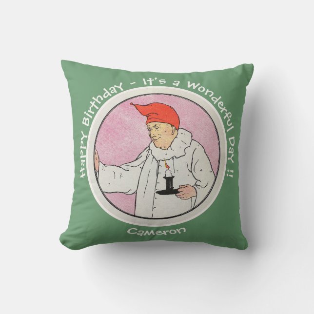 Coussin Homme dans la lune Mère Oie objets de fête d'anniv (Recto)