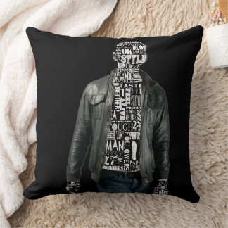 Coussin Homme en Cuir Veste & Jeans Noir Blanc
