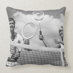Coussin Homme et femme jouant au tennis
