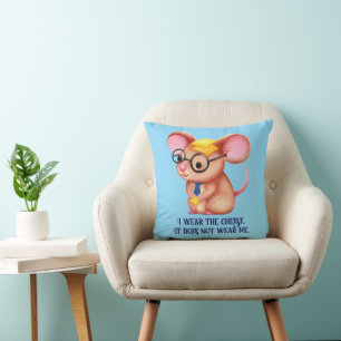 Coussin Homme Fromage Poilu Affaires Souris Cravate Lunett