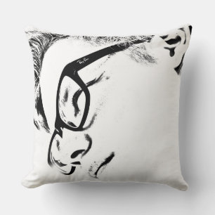 Coussin Homme Hipster avec lunettes
