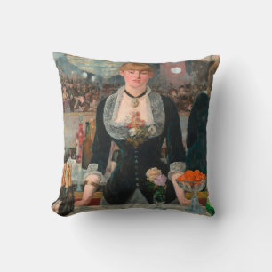 Coussin Homme maussade barman parisien Un bar aux Folies-B