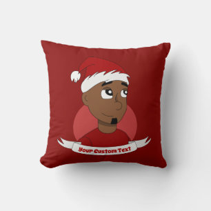Coussin Homme souriant Caricature de Noël Jeu d'oreiller