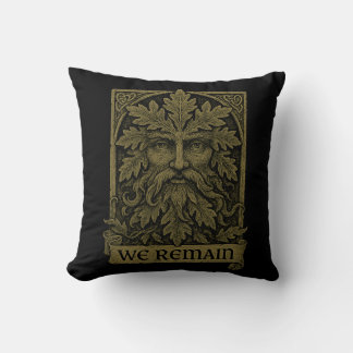 Coussin Homme vert "Nous restons" Pagan Nature Spirit Desi