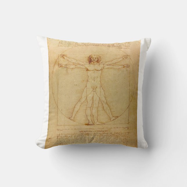 Coussin Homme vitruvien par Leonardo da Vinci (Recto)