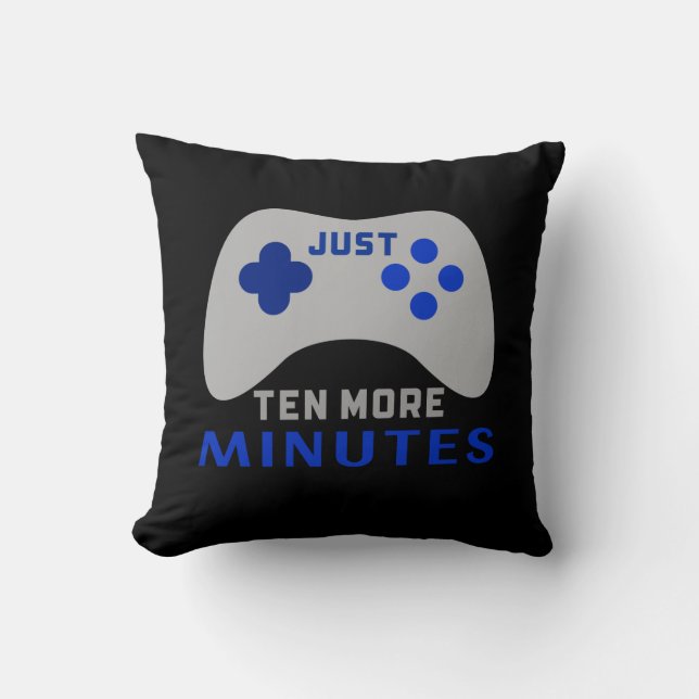 Coussin Hommes juste dix minutes de plus Black Gamer (Recto)