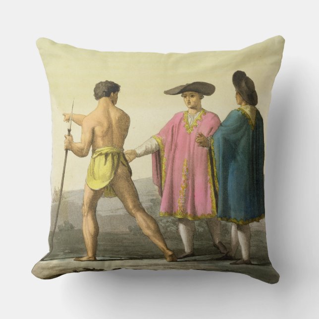 Coussin Hommes utilisant les ponchos cérémonieux à (Recto)