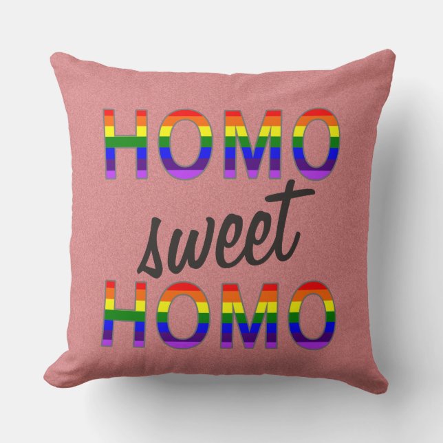 Coussin Homo doux homo gai drôle (Recto)