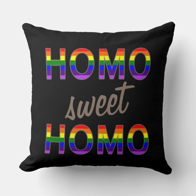 Coussin Homo doux homo gai drôle (Recto)