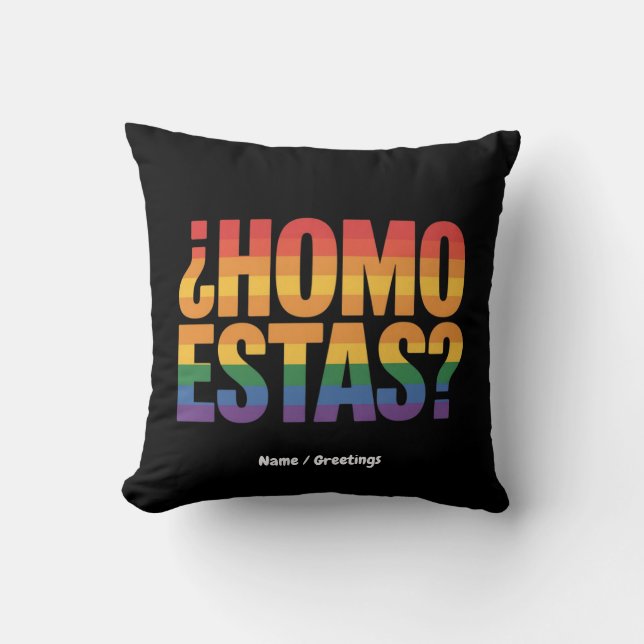Coussin Homo Estas Espagnol Mexicain Funny Gay pride Mois (Recto)