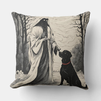 Coussin Homogénéité et chien noir halloween 2024