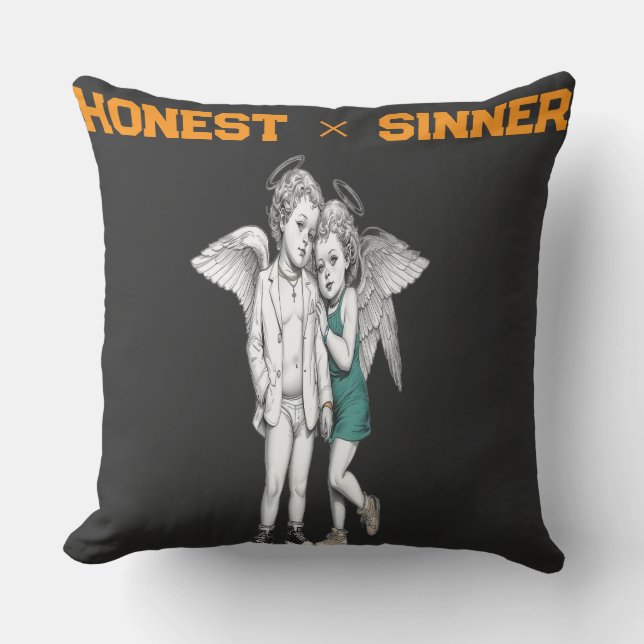 Coussin Honest & Sinner Love Art Collection Throw Pillow (Recto)