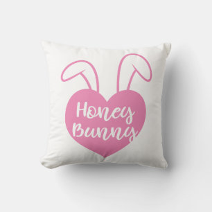 Coussin Honey Bunny coeur rose