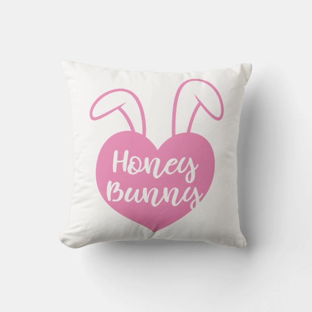 Coussin Honey Bunny coeur rose (Recto)