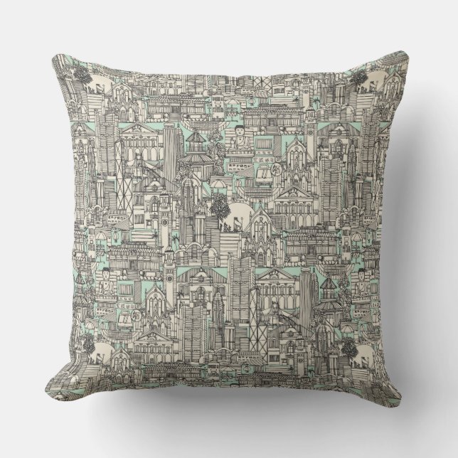 Coussin Hong Kong toile de jouy (Recto)