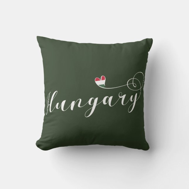Coussin Hongrie Coeur Throw Cushion, hongrois (Recto)
