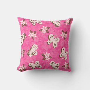 Coussin Honolua Plumeria Papillon et Hibiscus Hawaïen
