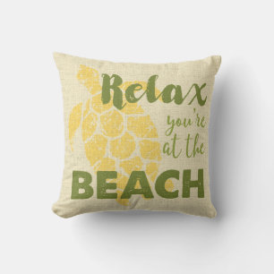 Coussin Honu Sea Turtle Hawaii Relax Beach Reversible