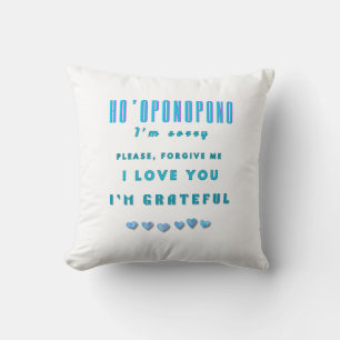 Coussin Ho'oponopono Mantra de guérison - Bleu clair Spiri