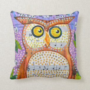 Coussin Hoot Owl & Singing Bird