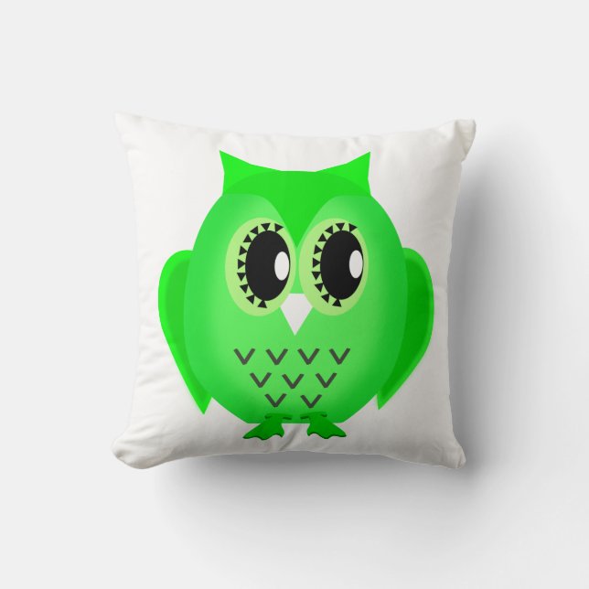 Coussin Hootie Hoot Owl Lime Vert Choisir la couleur de l' (Recto)